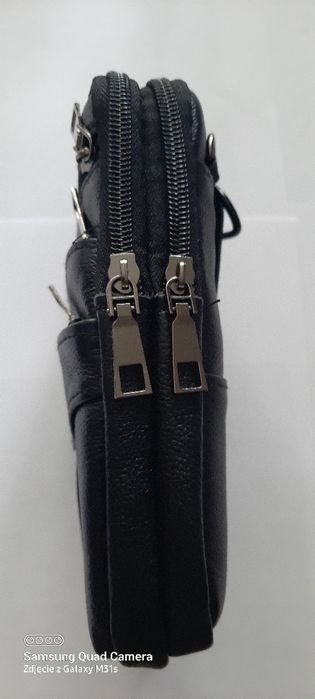 Saszetka męska ze skóry naturalnej bydlęcej na ramię lub pasek spodni