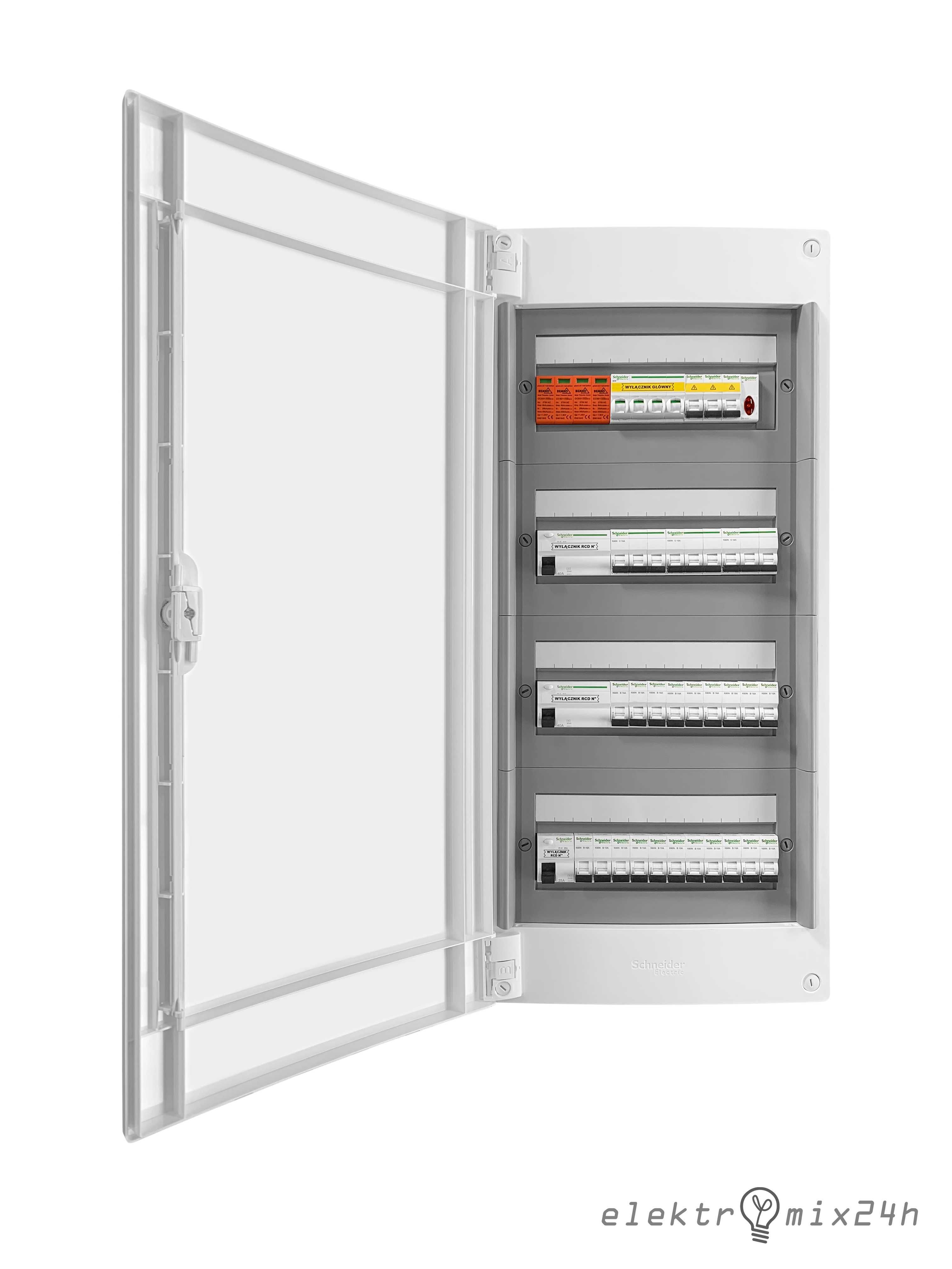 Rozdzielnica modułowa natynkowa gotowa 4x13 modułów Schneider Electric