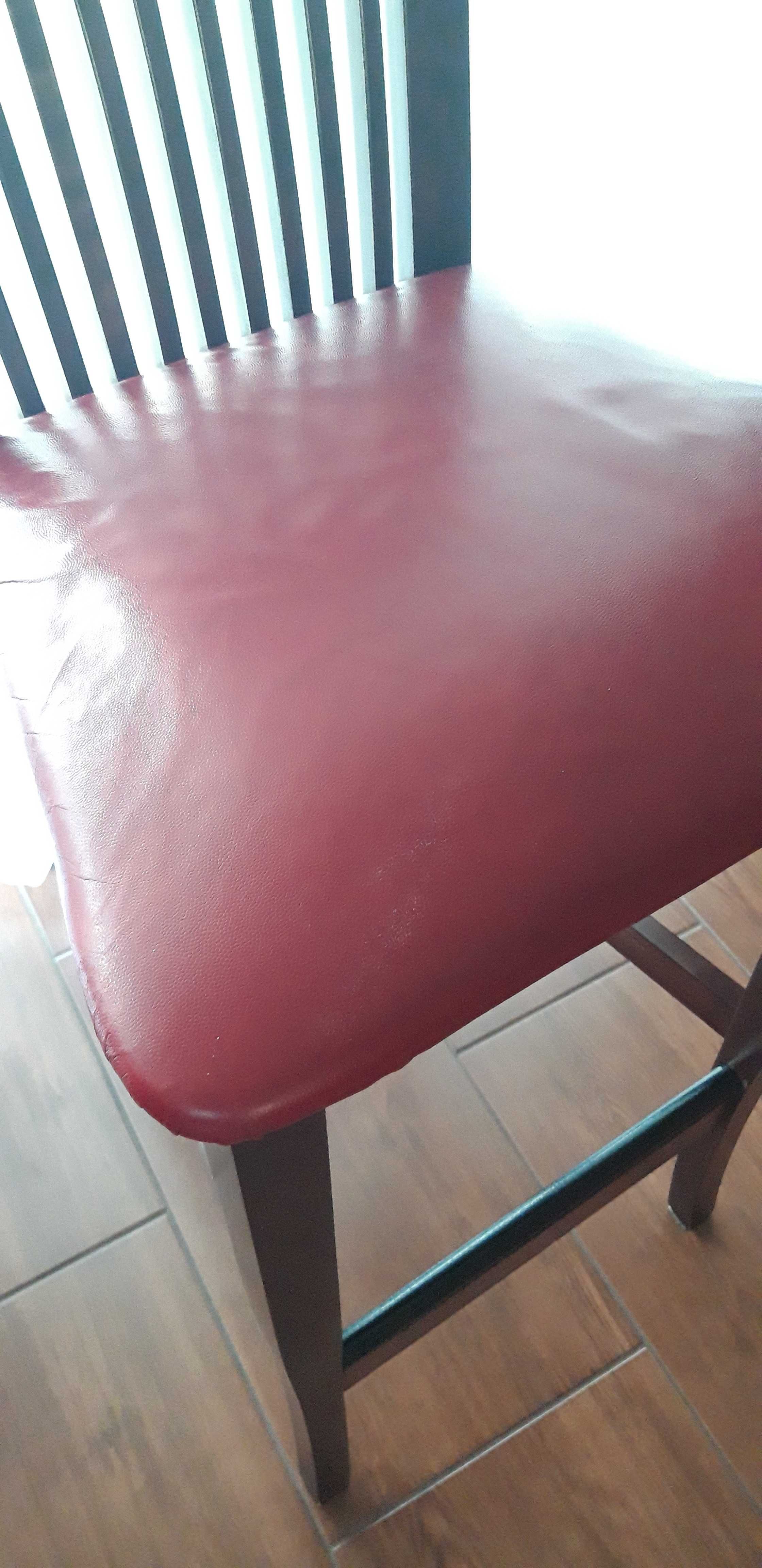 Krzesła barowe drewno+skóra