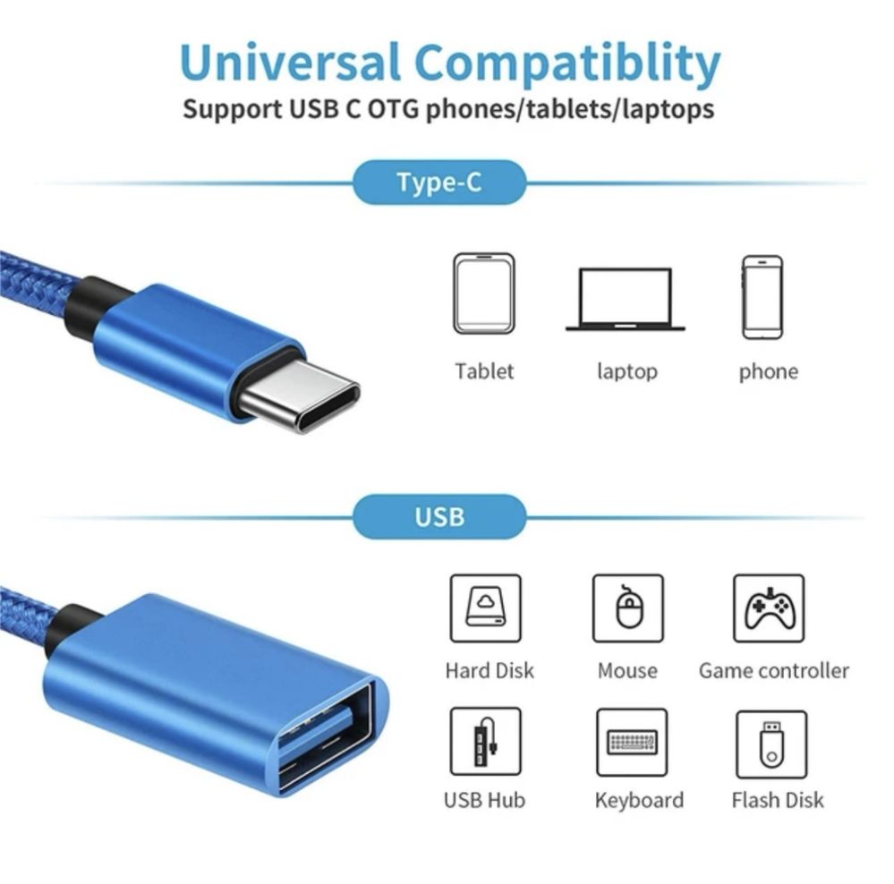 Adaptador USB-C para USB (novo) - preto