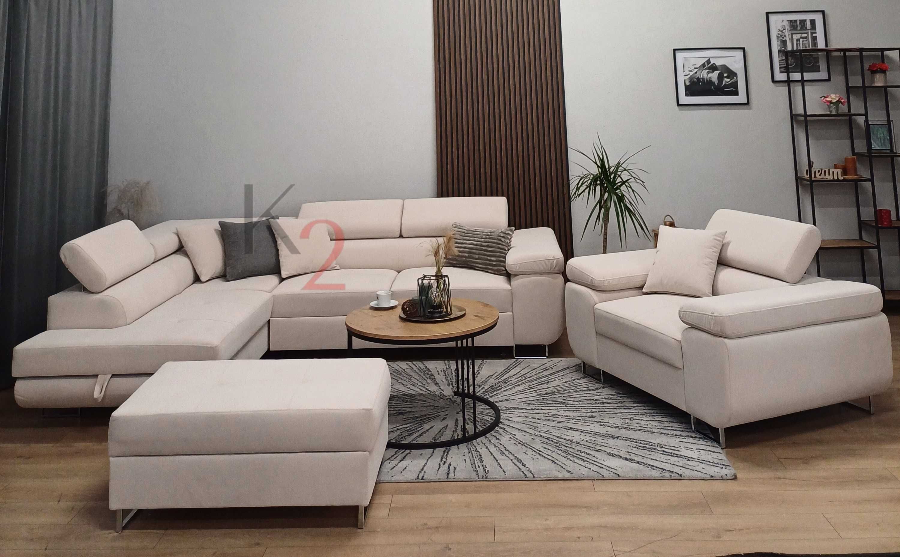 Narożnik ARTEON POD WYMIAR Kanapa Sofa Rogówka Funkcja Spania USB