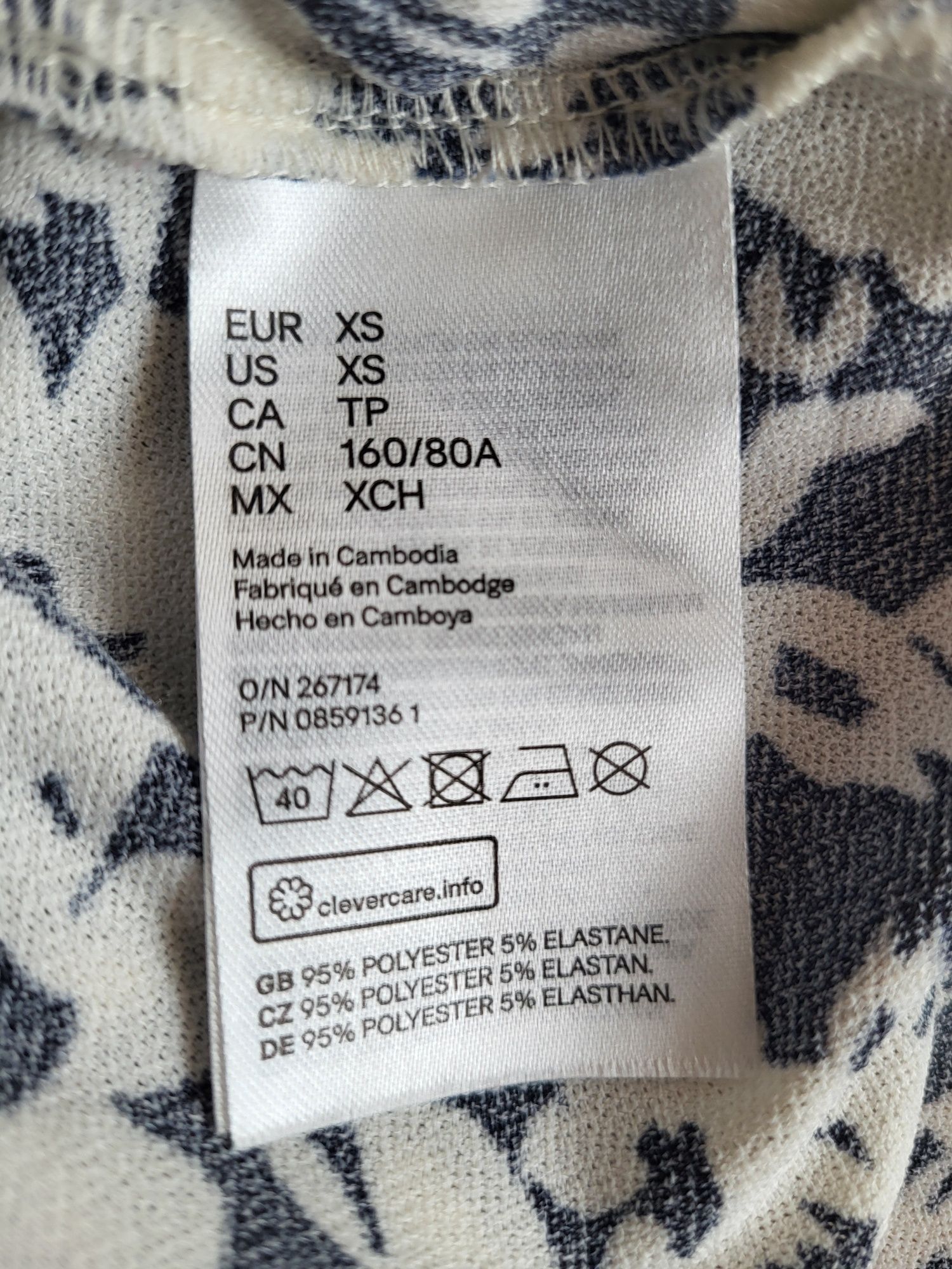 Sukienka H&M midi wiosna lato 34 XS kwiaty