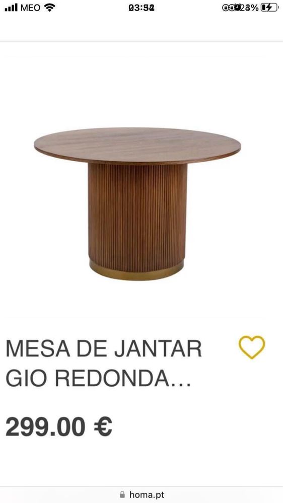 Mesa de jantar redonda castanha