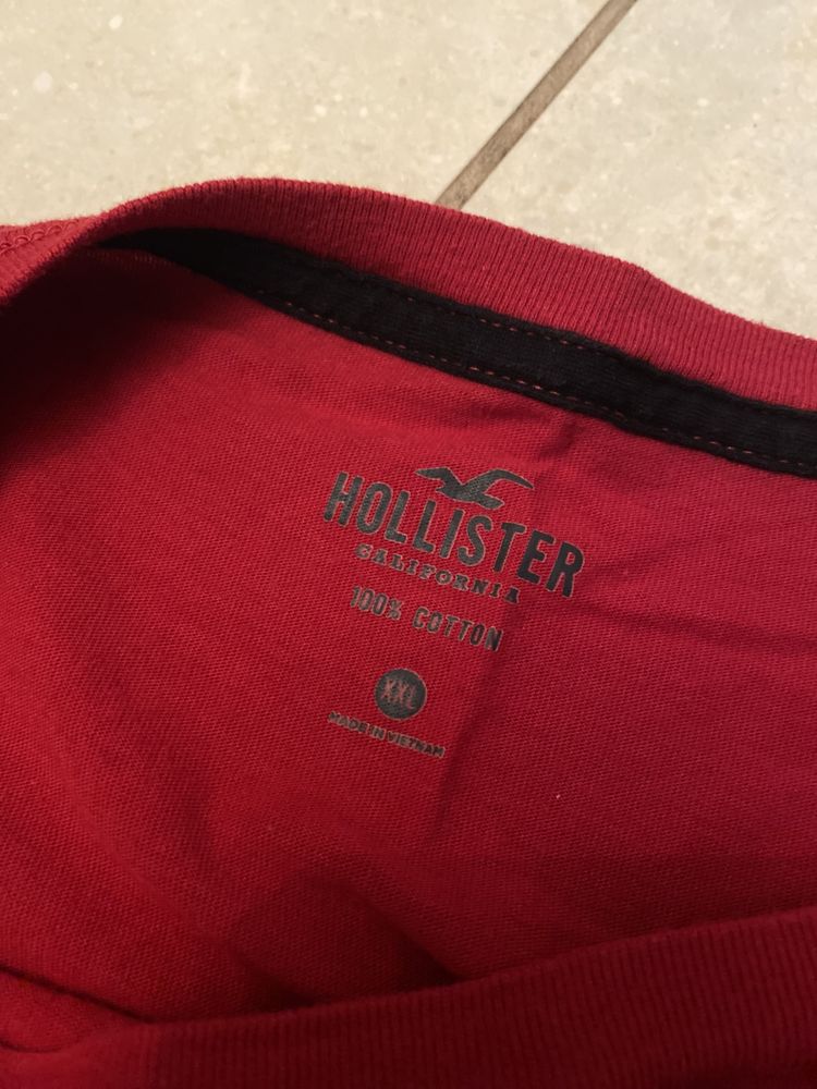 Hollister longsleeve, extra koszulka męska czerwona r.XXL