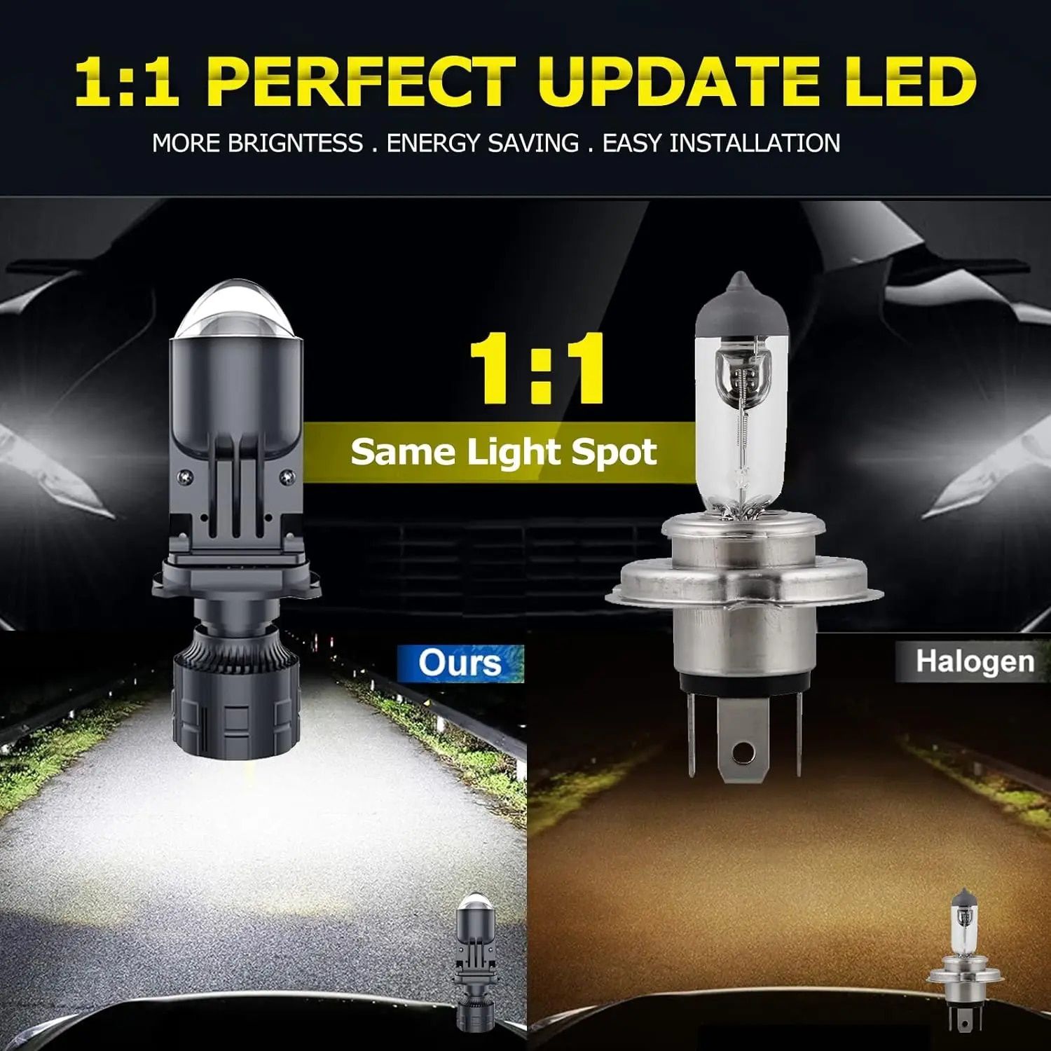 Лампы mini Bi Led Lens H4