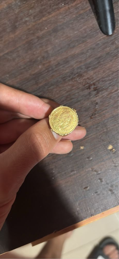 Ouro 19,25 k Anel meia libra 9,80 gr 19 e 22 k