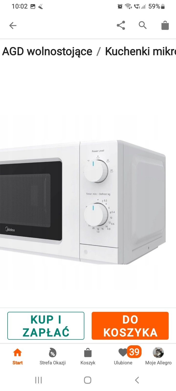 Kuchenka mikrofalowa kuchnia mikrofalówka  700 W  19 l. Nowa !