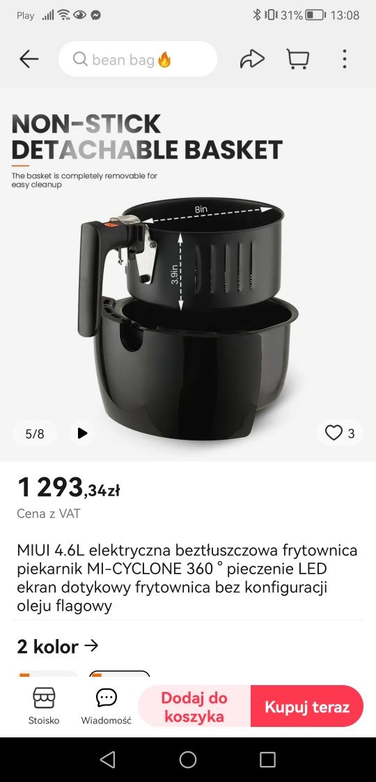 Frytkownica beztluszowa MIUI air frier 4,5L
