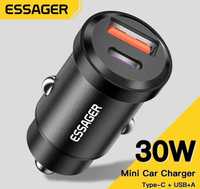 Автомобильное зарядное устройство Essager 30W с быстрой зарядкой 4.0