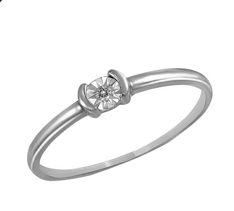 Кільце , біле золото з діамантом