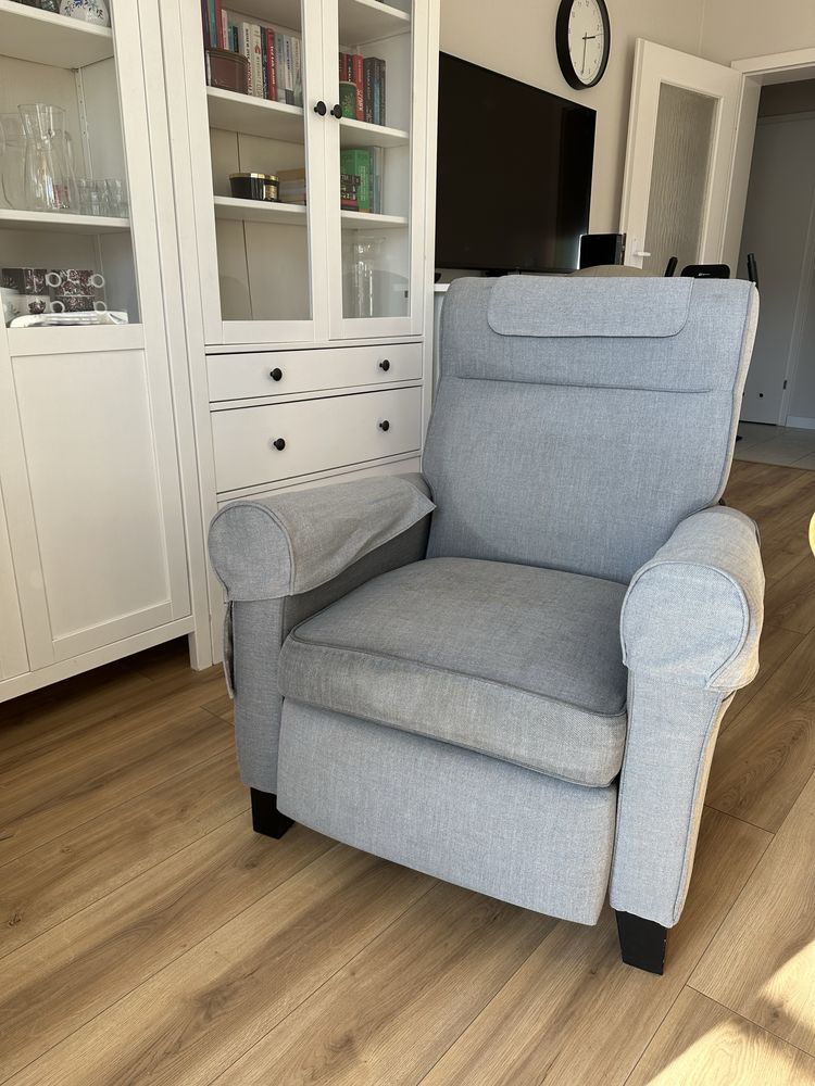 Fotel rozkladany rozsuwany ikea muren szary