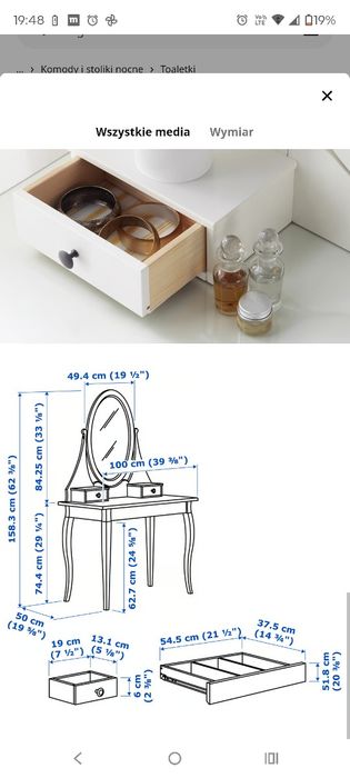 Toaletka Ikea hemnes