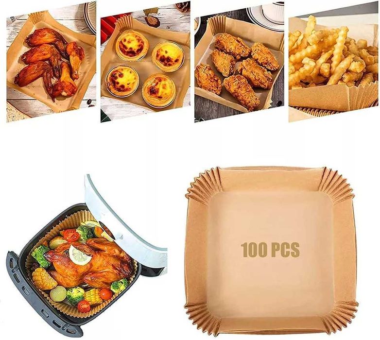 100x Papierowe wkłady do frytkownicy beztłuszczowej Air Fryer 1#
