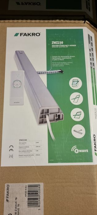 Siłownik Zestaw sterujący oknem dachowy  FAKRO ZWZ230 Z-Wave