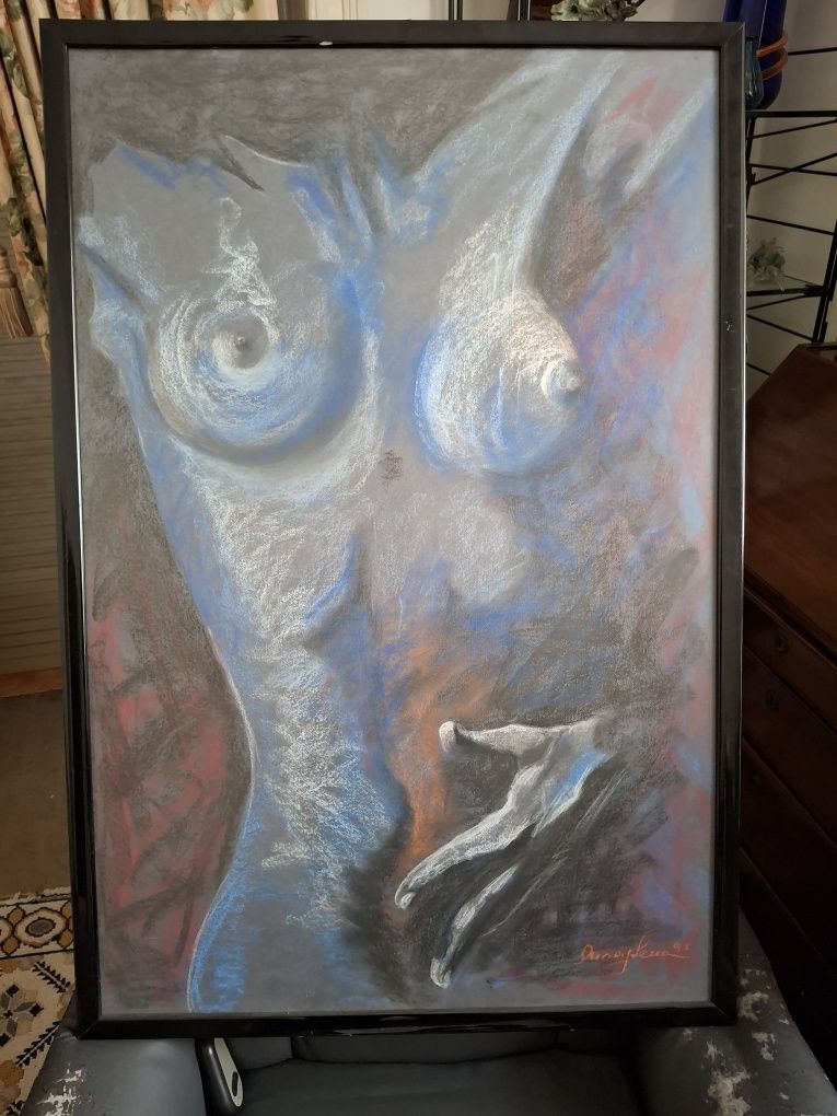 Grande quadro original nu mulher assinado