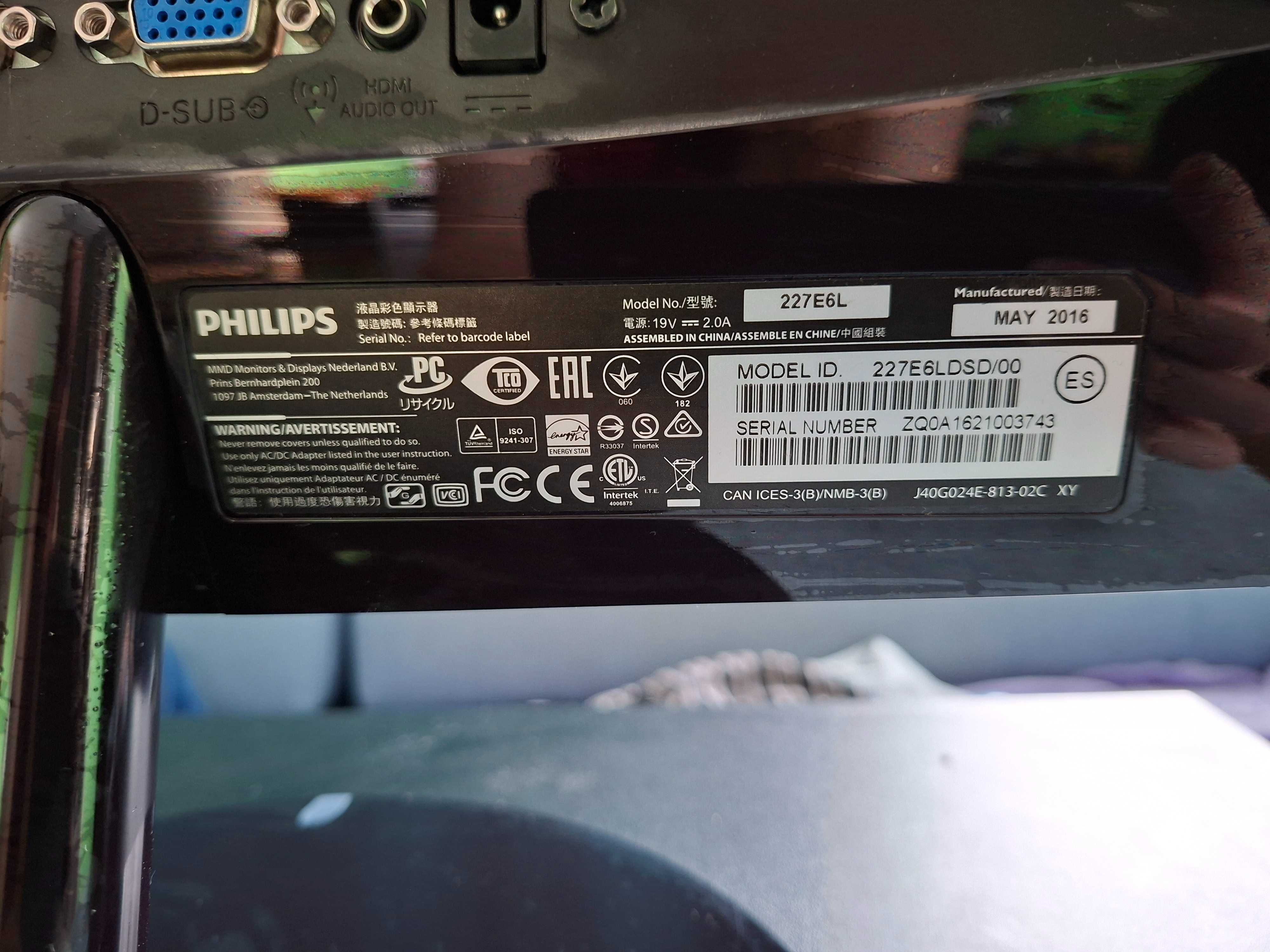 Monitor Philips LCD
227E6LDSD/00