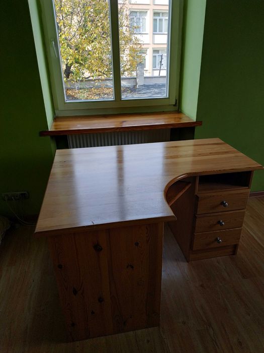 Biurko Narożne Meble Sosna Drewno DOKTÓR