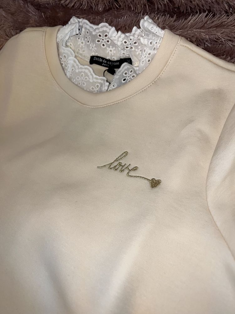 Dres spodnie bluza kremowy S/M