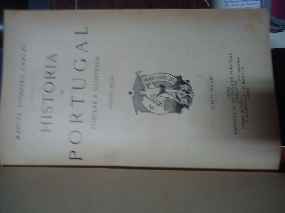 HISTÓRIA DE PORTUGAL de Manuel Pinheiro Chagas - 3 volumes