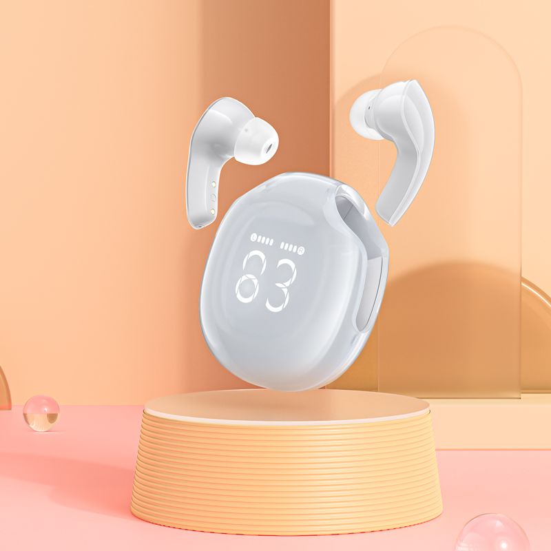 słuchawki bezprzewodowe t9 bluetooth 5.3 douszne usb-c białe