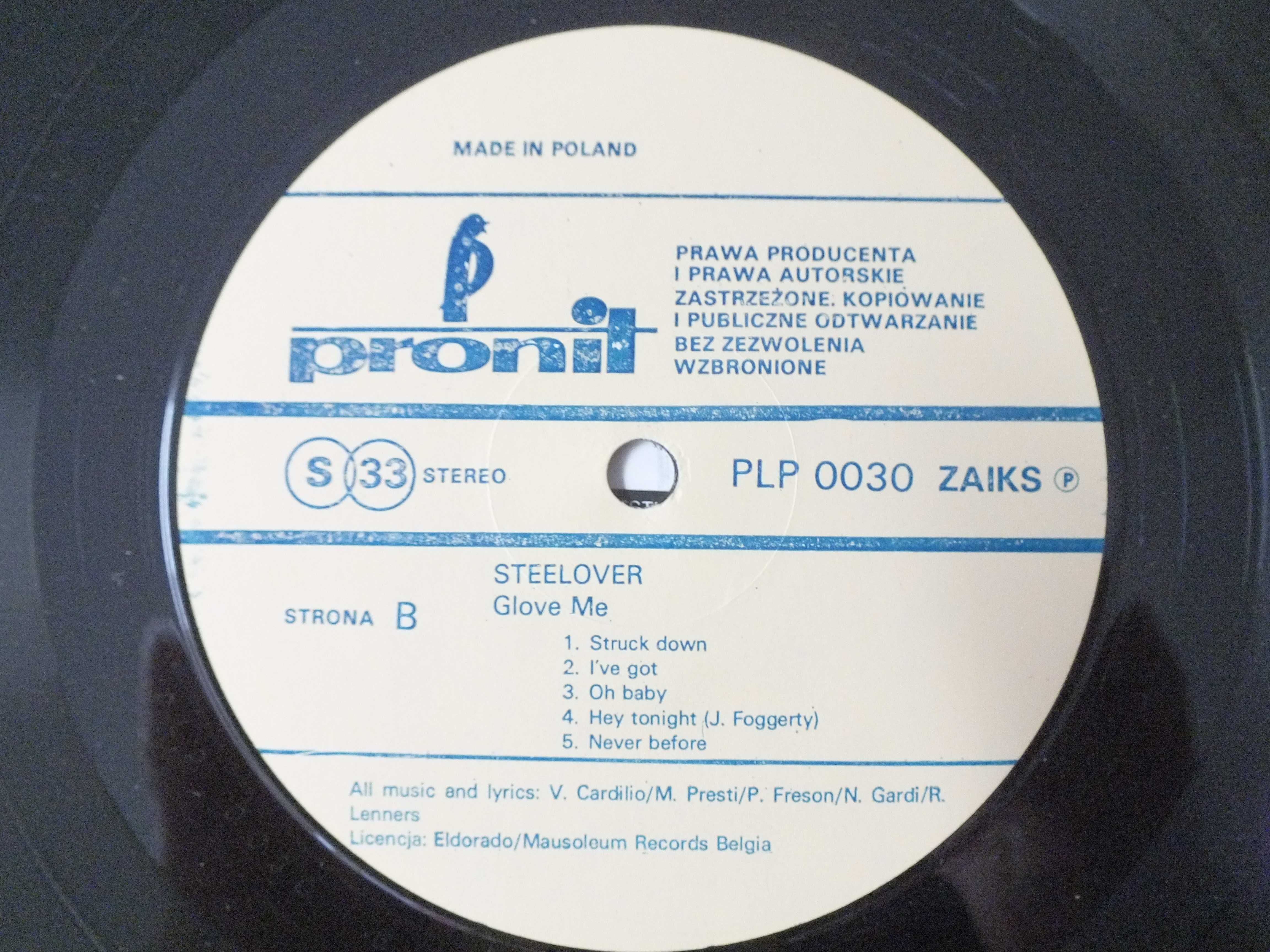 Winyl Steelover – Glove Me  LP, 1984 Pronit. Stan NM-