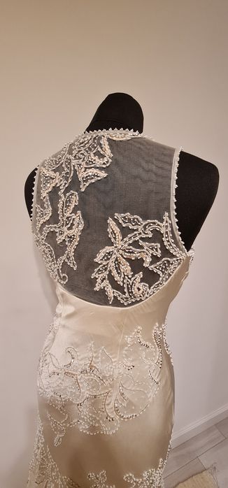 Sukienka ślubna, balowa r. S jedwab