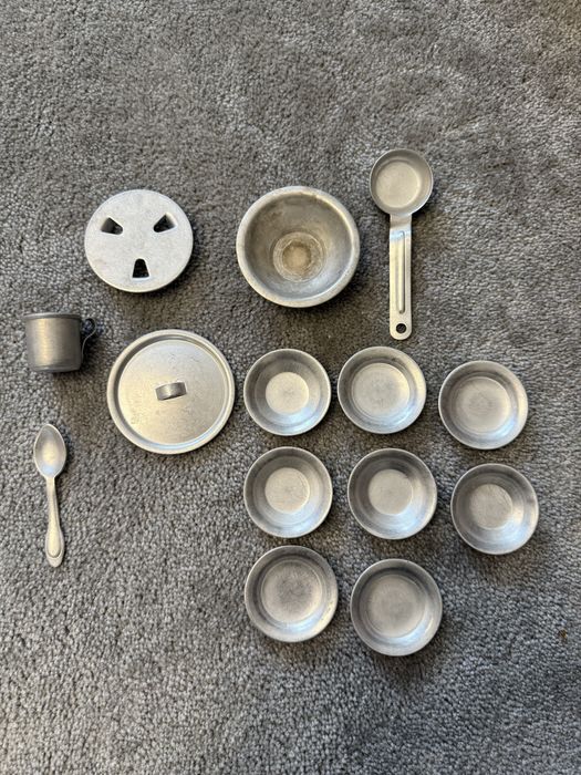 Игрушечная винтажная посудка металл, металевий іграшковий посуд