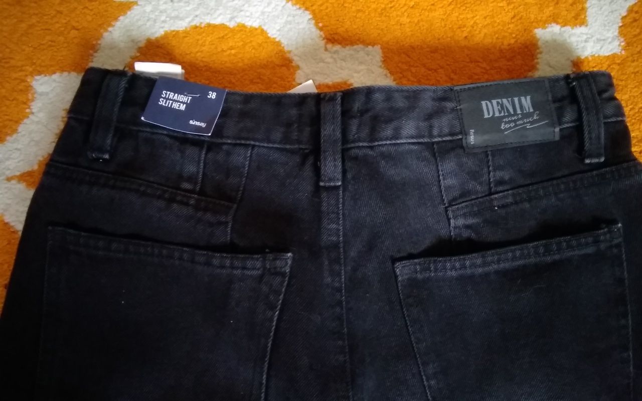 Spodnie Sinsay jeans czarne rozmiar 38 nowe z metką