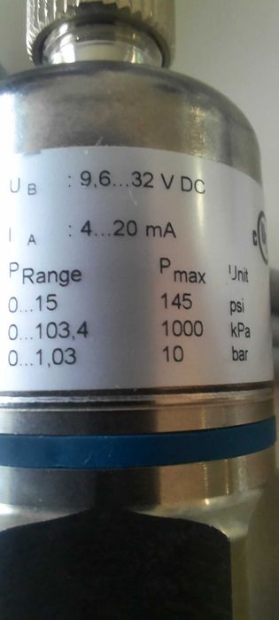 Przetwornik ciśnienia 0-15psi 4-20mA Prosense, Czujnik cisnienia Nowy