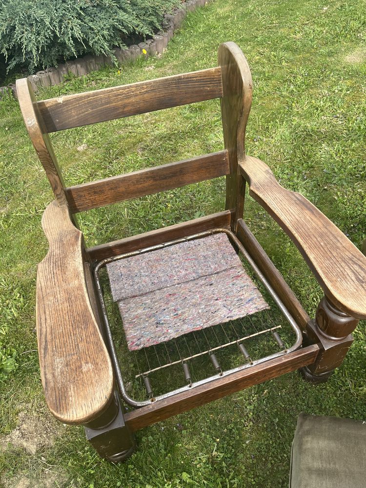 Fotele drewniane, zestaw wypoczynkowy