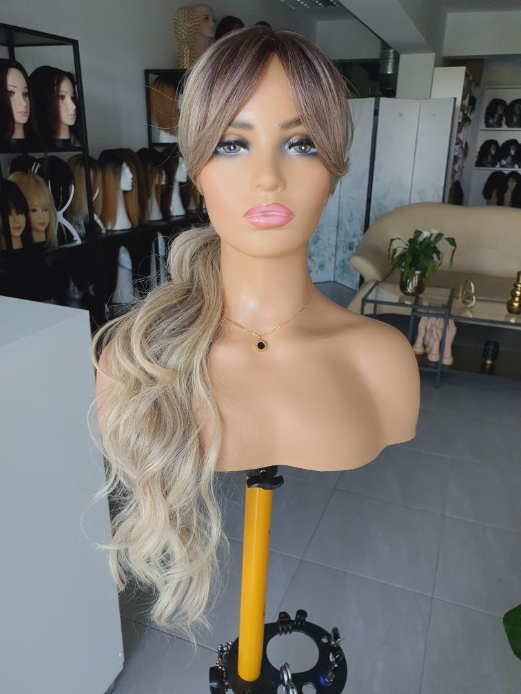 Długa peruka blond 3D loki fale Jennifer 70 cm