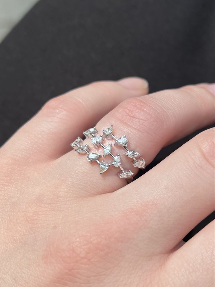 Каблучка доріжка з діамантами 0.70ct кольцо дорожка бриллианты