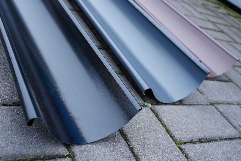 Rynna stalowa, rynny stalowe, metal metalowe ocynk powlekane PVC