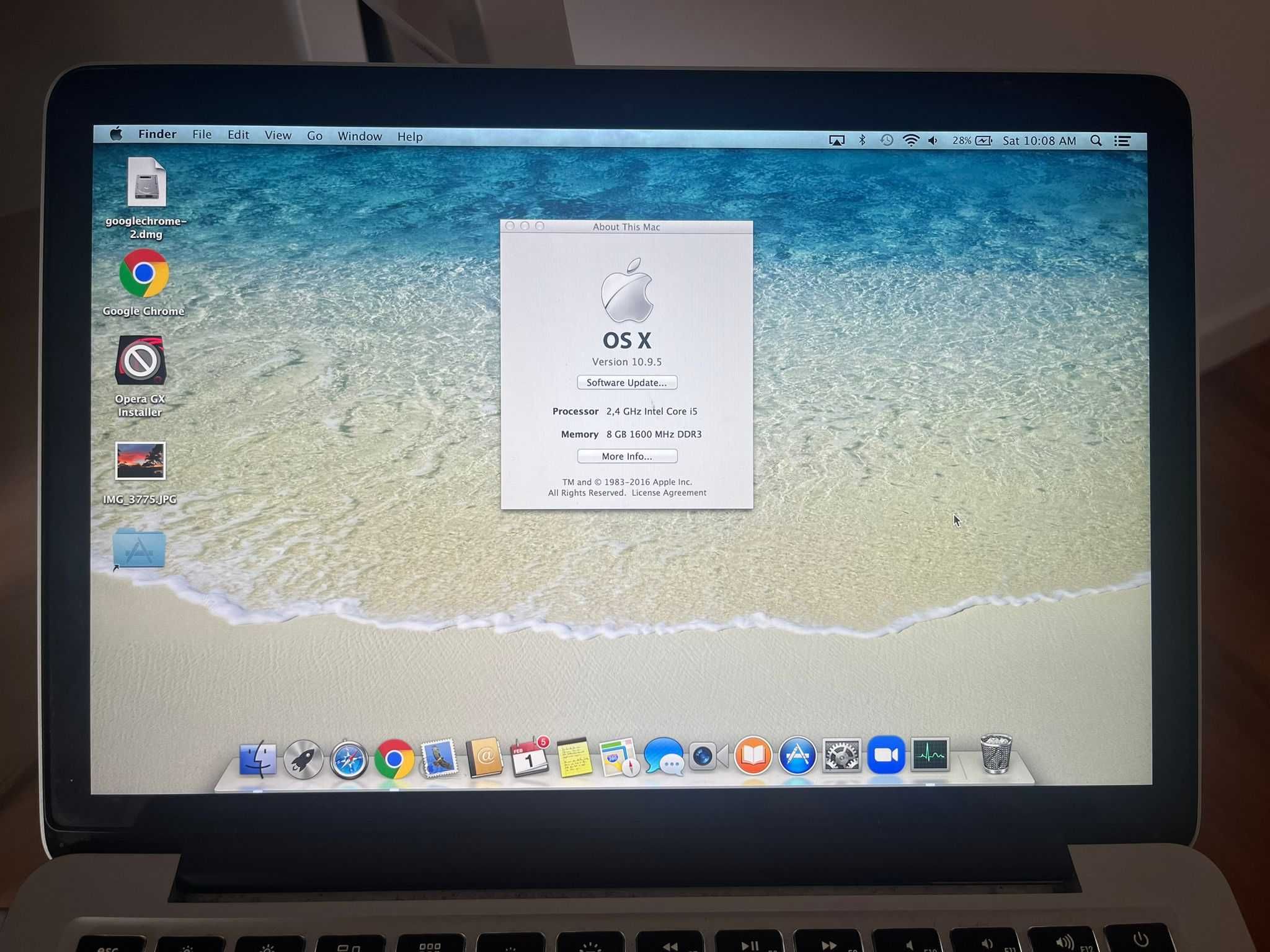 Macbookpro Model A1502 13-Inch 2013 Retina 8GB RAM Intel Core i5