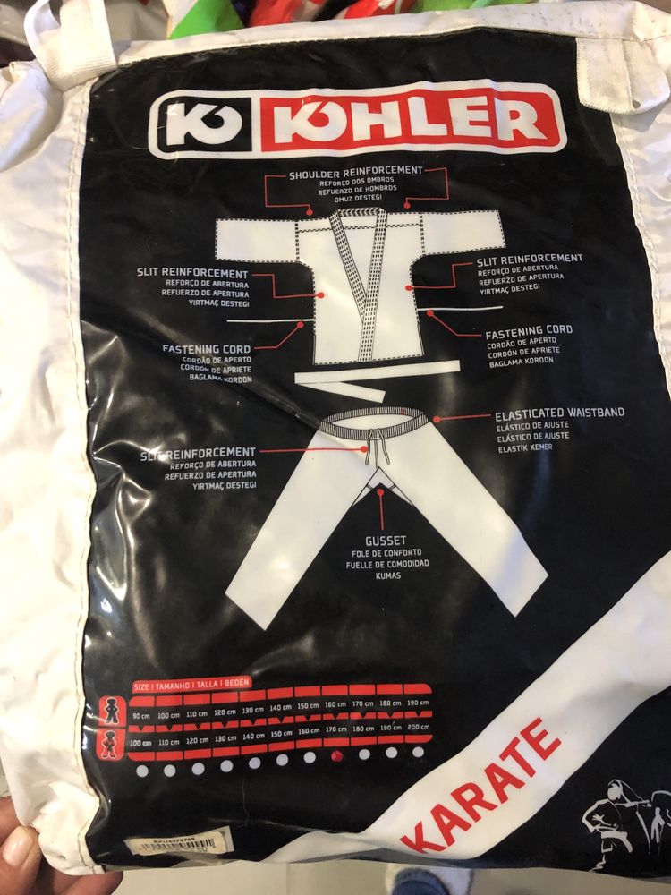 Fato preto karate tamanho 170cm