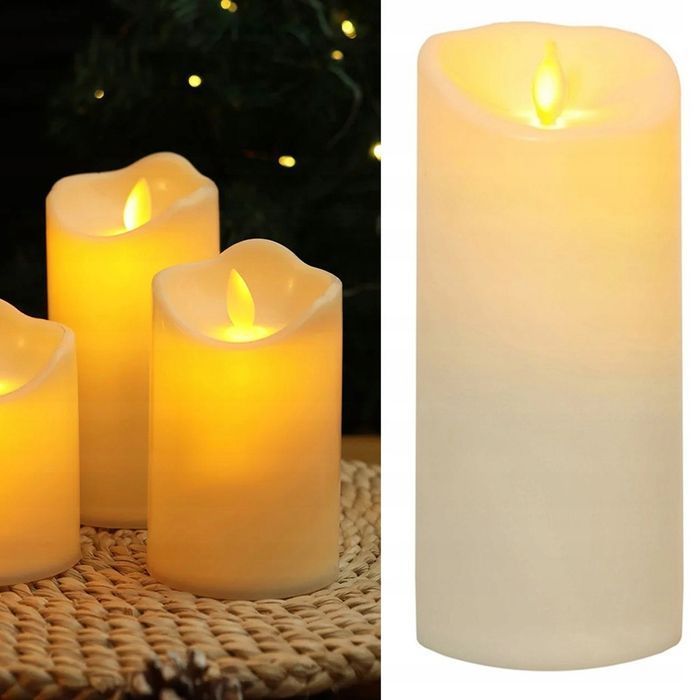 Wkład znicza LED efekt płomienia 20x7,5cm świeczka baterie 3 AAA znicz