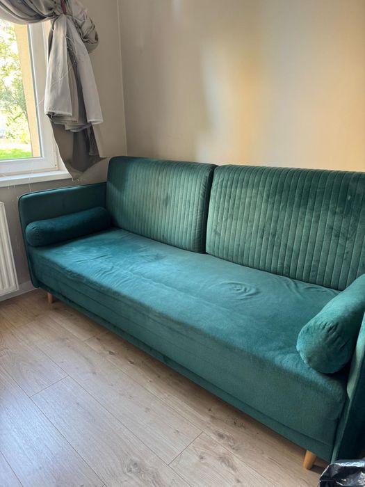 Kanapa rozkladana sofa zielen butelkowa