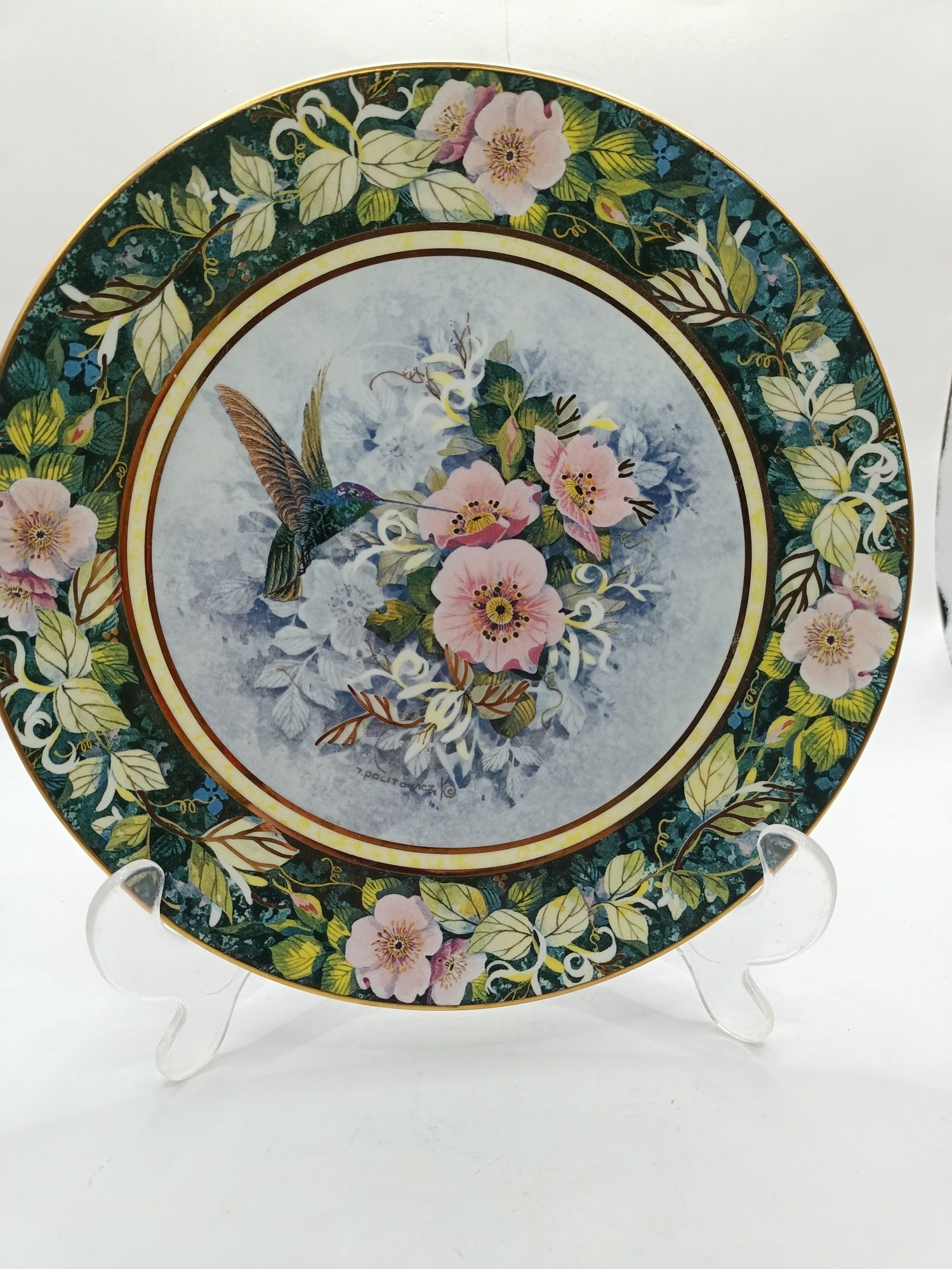 Talerz kolekcja dekoracyjny kolibry Royal Doulton Politowicz