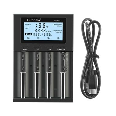 Carregador de pilhas/baterias LiitoKala Lii-M4 Display 4 slots NOVO