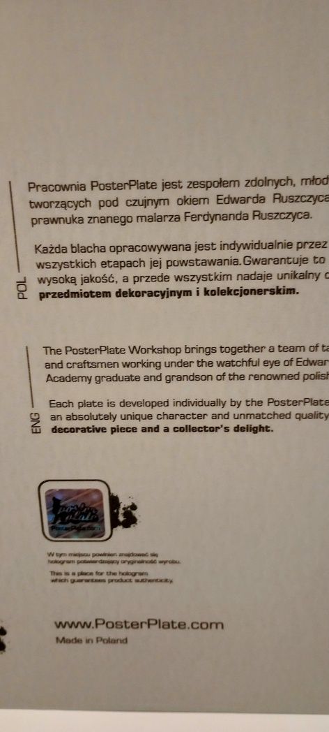 Plakat na blasze Parowóz PD5 Edward Ruszczyc orginalny z hologramem
