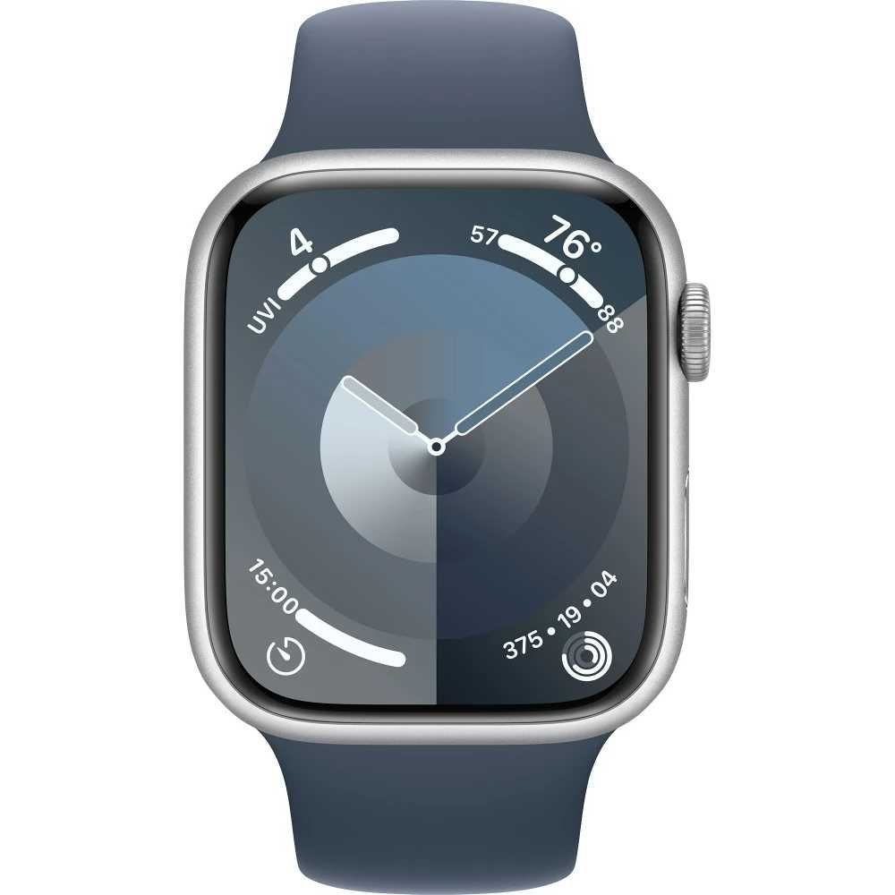 Apple Watch 9 45 Silver Alu. Case w. Storm Blue S. Band - M/L (MR9E3)