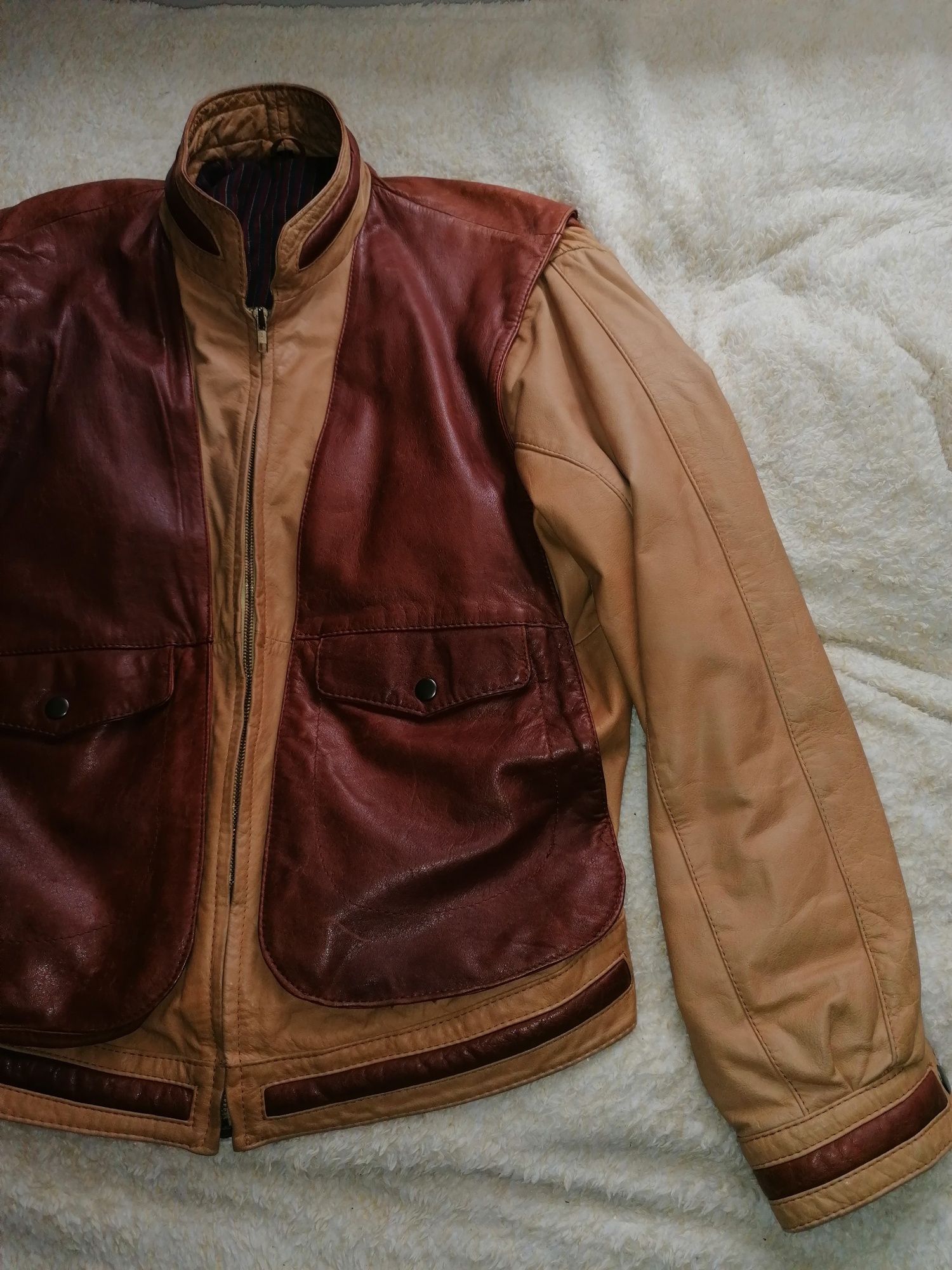 Kurtka skóra naturalna Vintage Y2k męska rozmiar z metki M