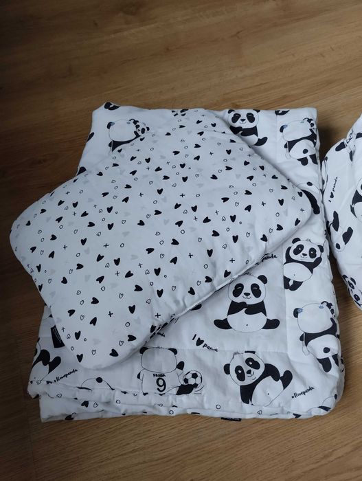 Pościel z wypełnieniem LaMillou dla niemowlaka+ochraniacz PANDA+gratis