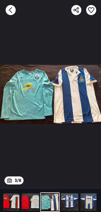 Camisolas de futebol e baseball