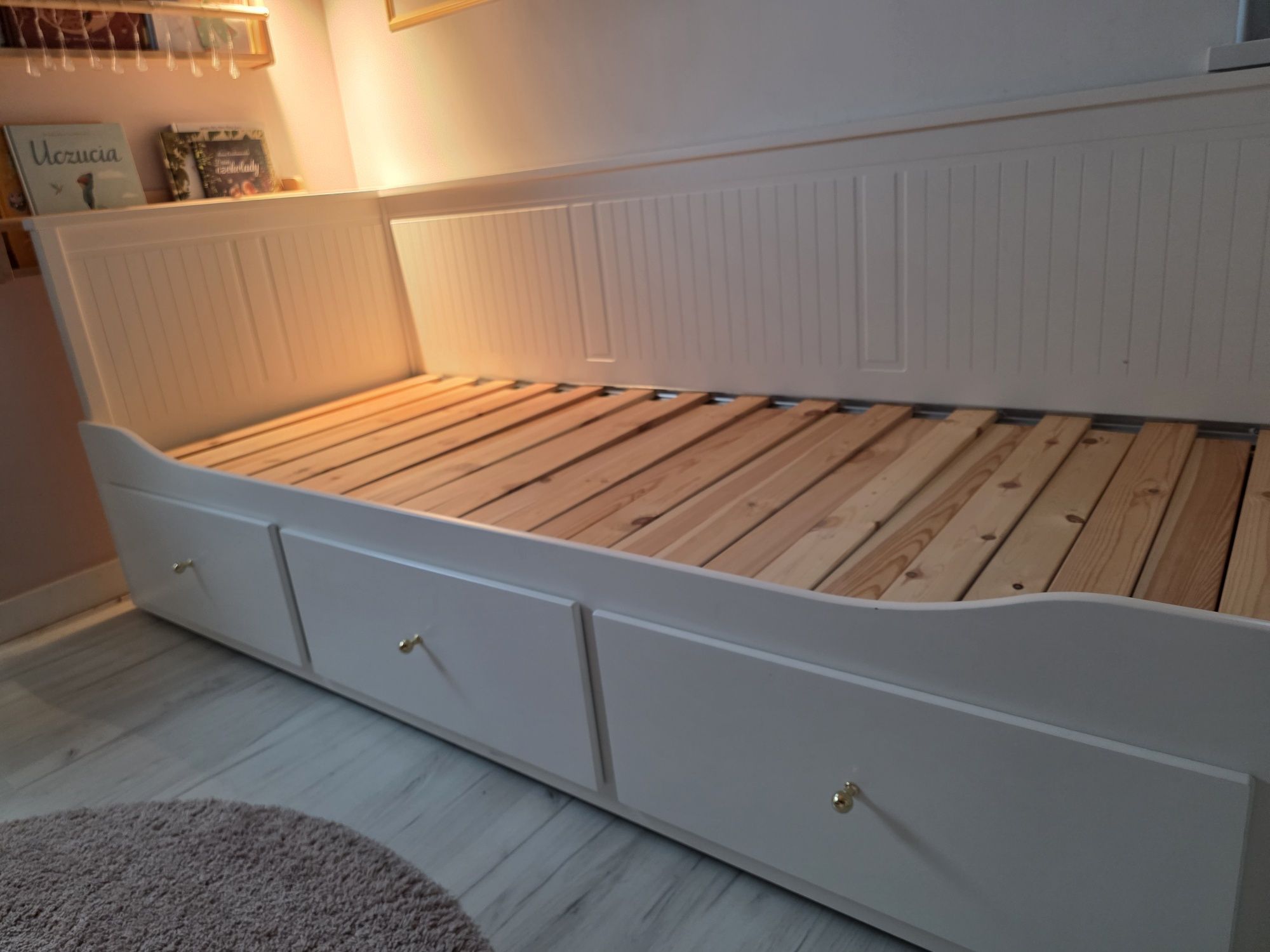 IKEA HEMNES Łóżko rozkładane + 2 materace Malfors