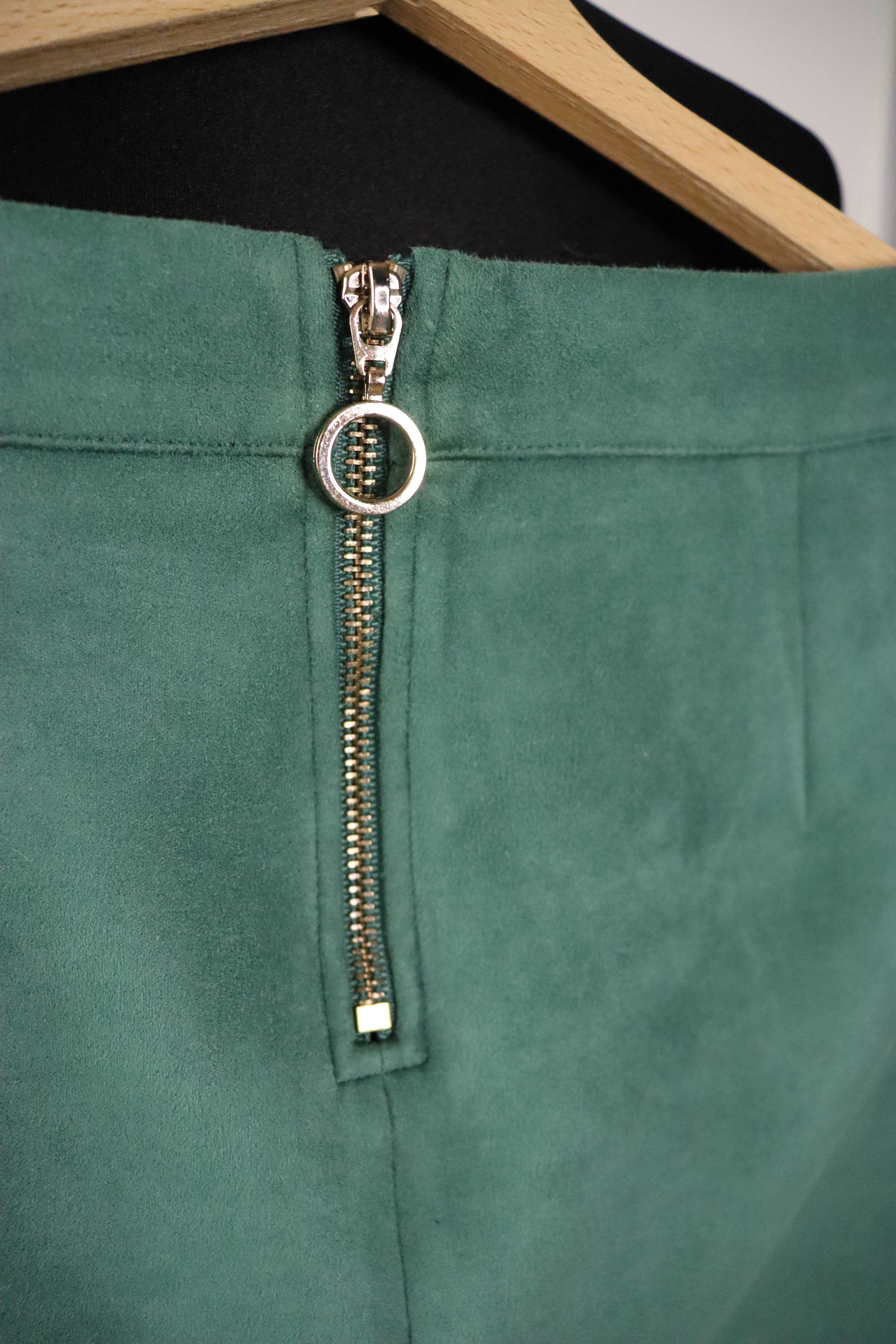 Spódnica mini nowa Vero Moda M butelkowa zieleń piękna a'la zamsz