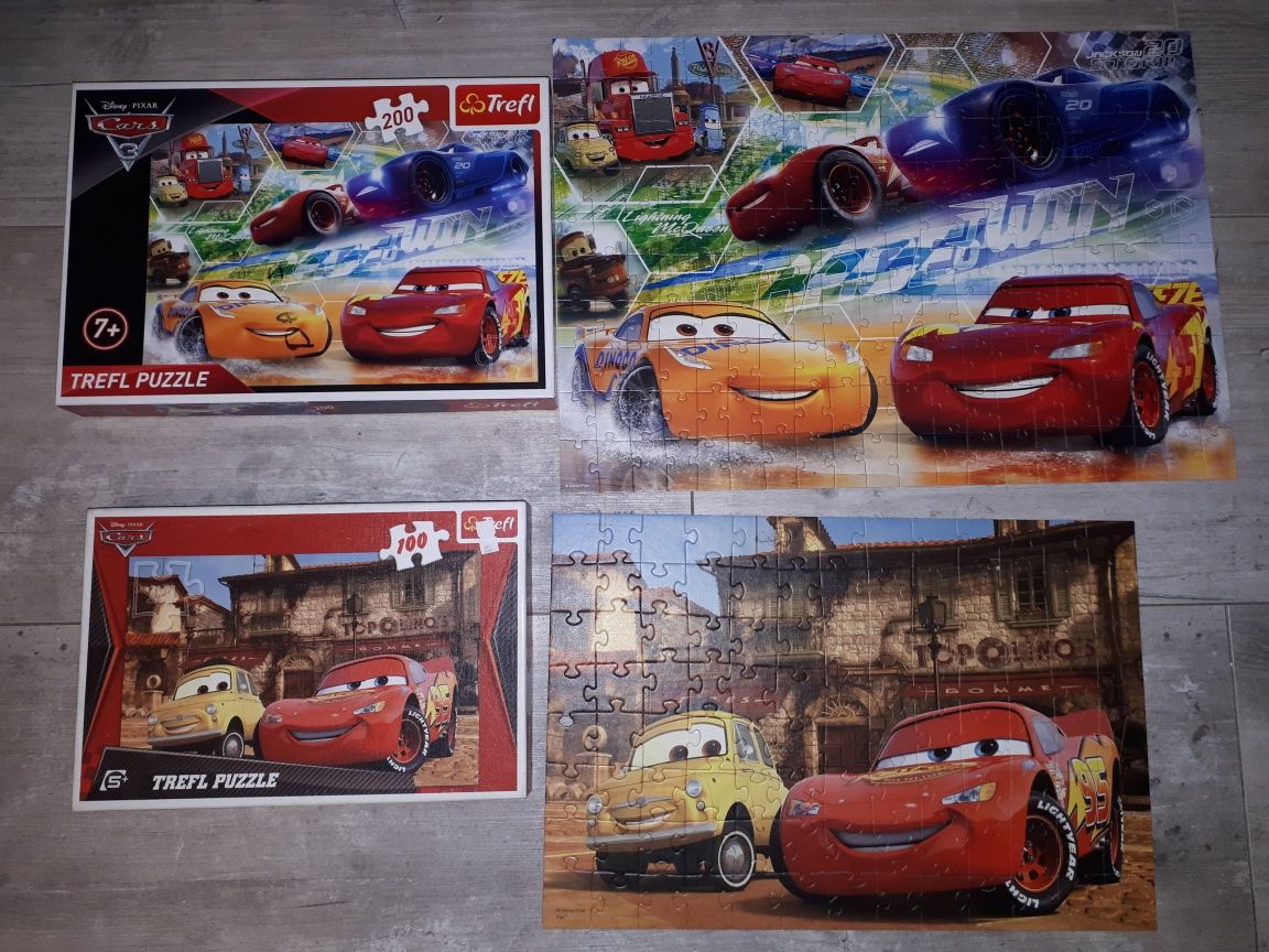 Trefl puzzle 100 i 200 elementów cars autka