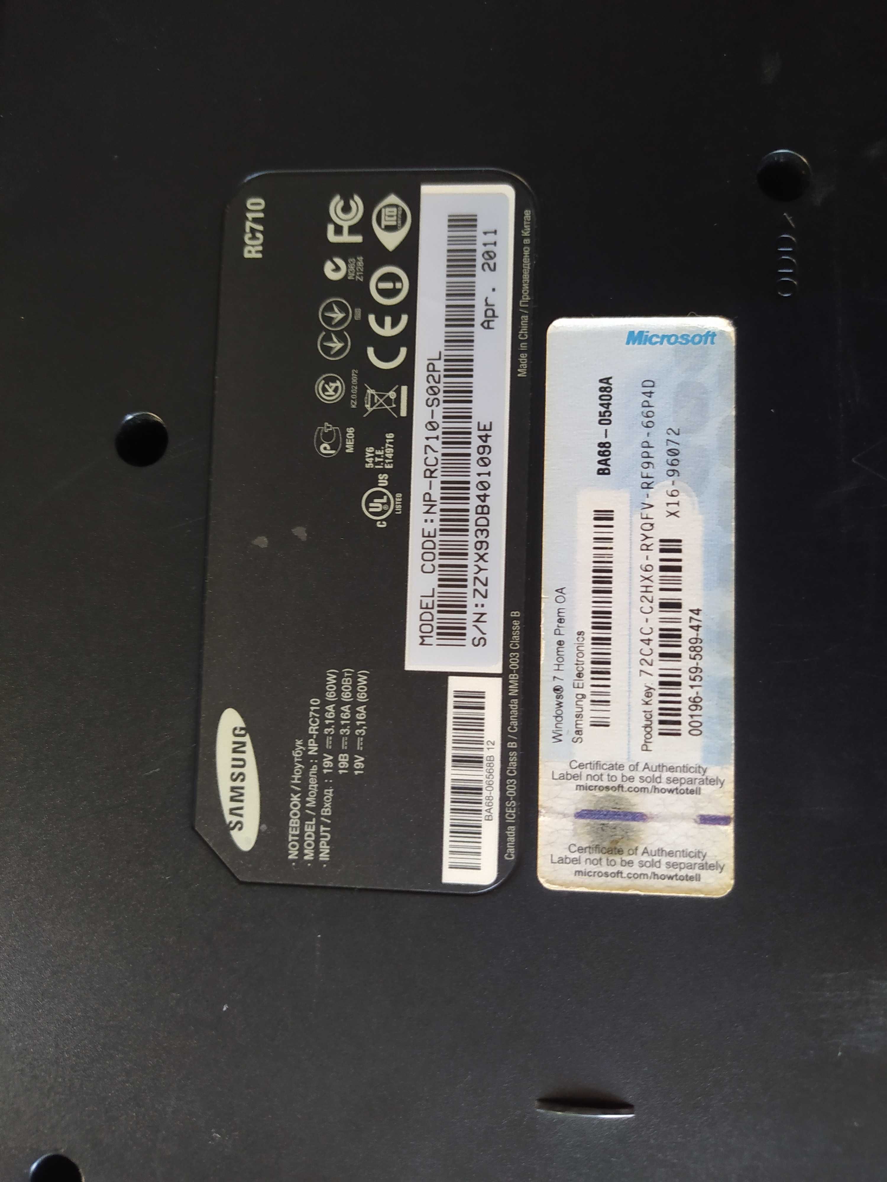 Laptop Samsung RC710