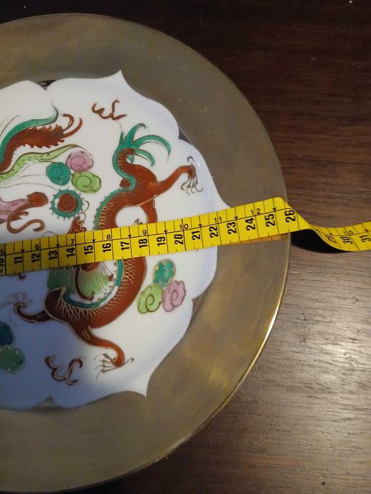 Prato antigo de porcelana da República da China
