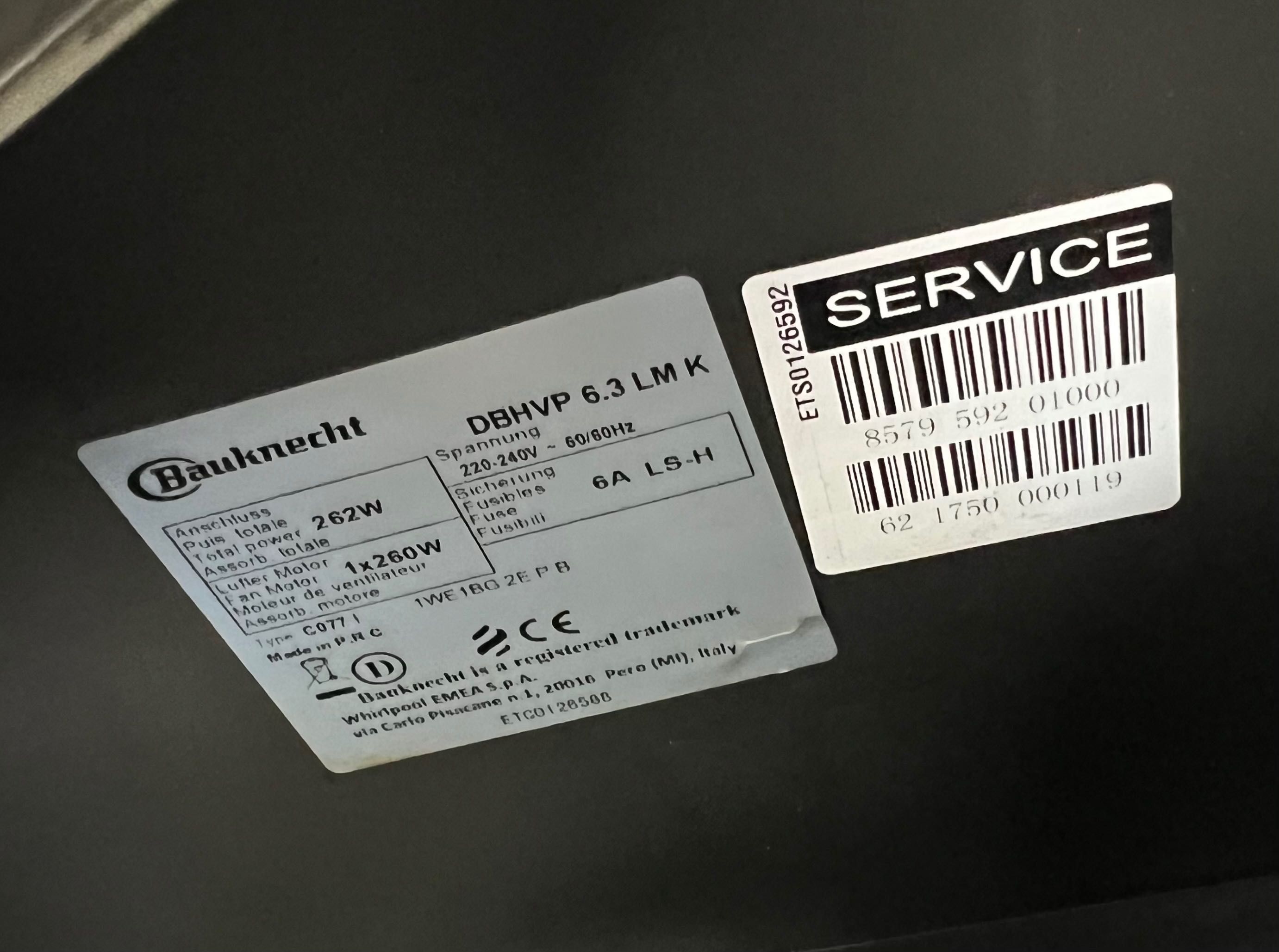 Premium Кухонная Витяжка Вытяжка 60см Bauknecht DBHVP 63 LM K
